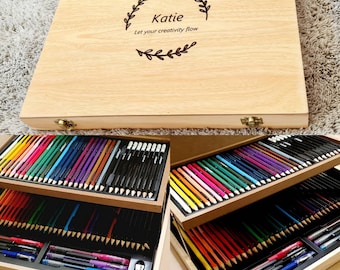 143 Piece Deluxe Art Set Paint Set in Portable Wooden Case Professional Art  Kit for Adults Teens and Artist Painting Drawing & Art Supplies 