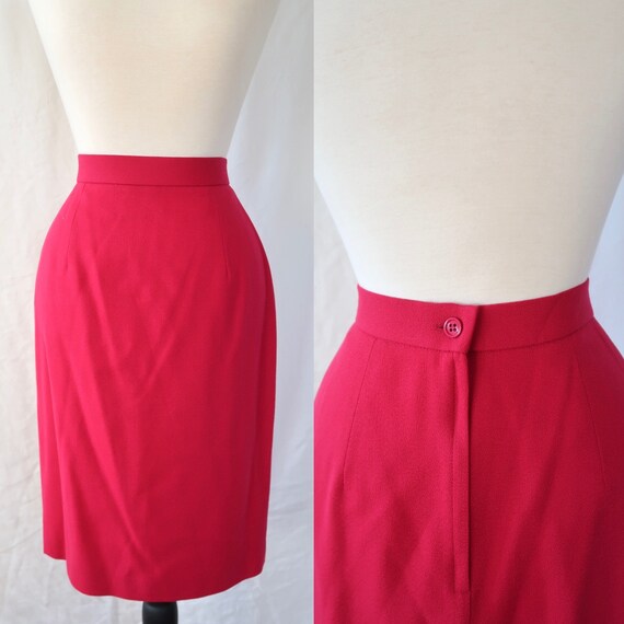 Hot Pink Pencil Skirt With Pockets 1980s Bright Pink High Waisted Above the  Knee Pencil Skirt Secretary Skirt With Pockets Size Small 