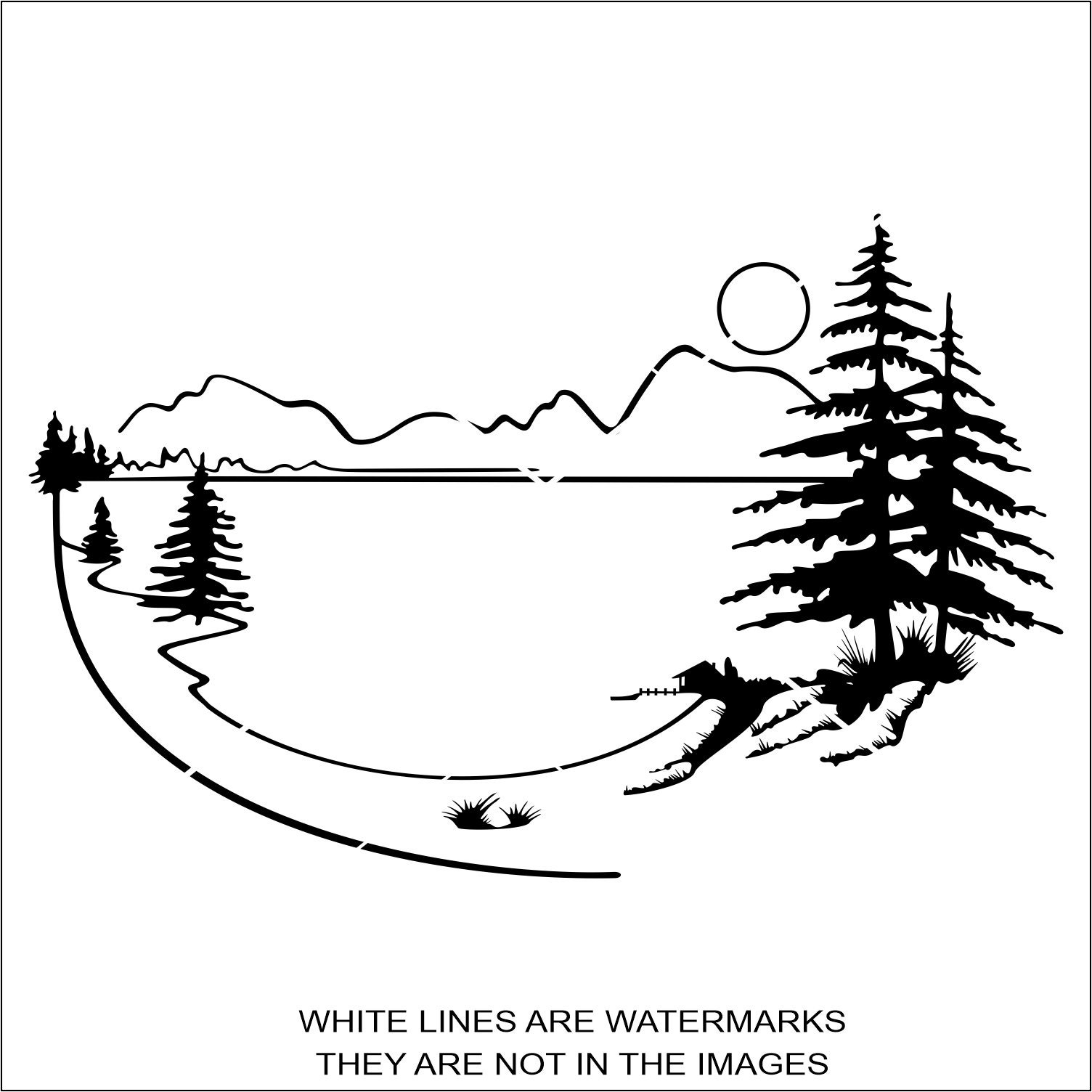 River Bank Clipart Black And White