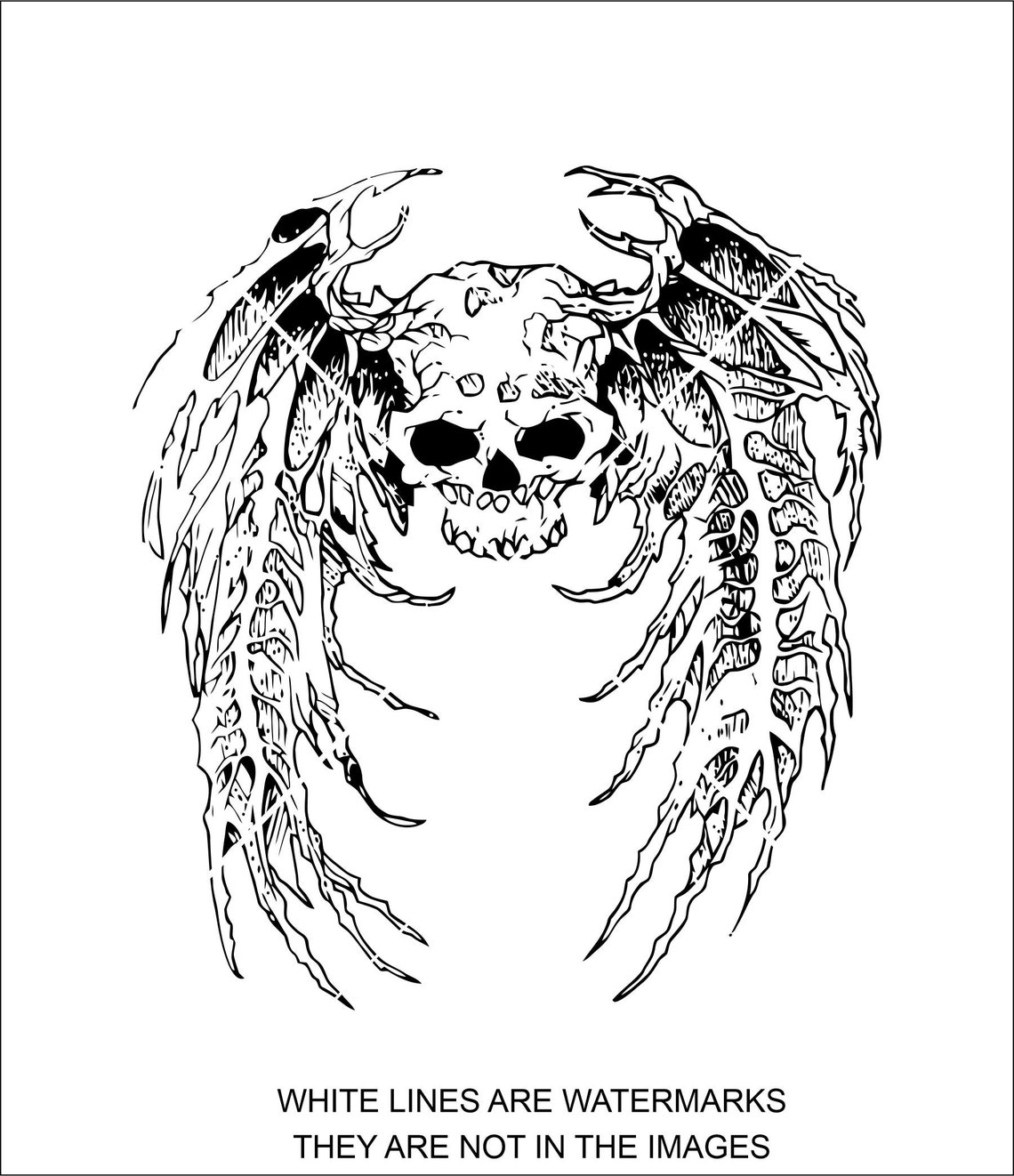 Skeleton Wing Tattoo Skeleton Wings Artist Skeleton Clip Etsy