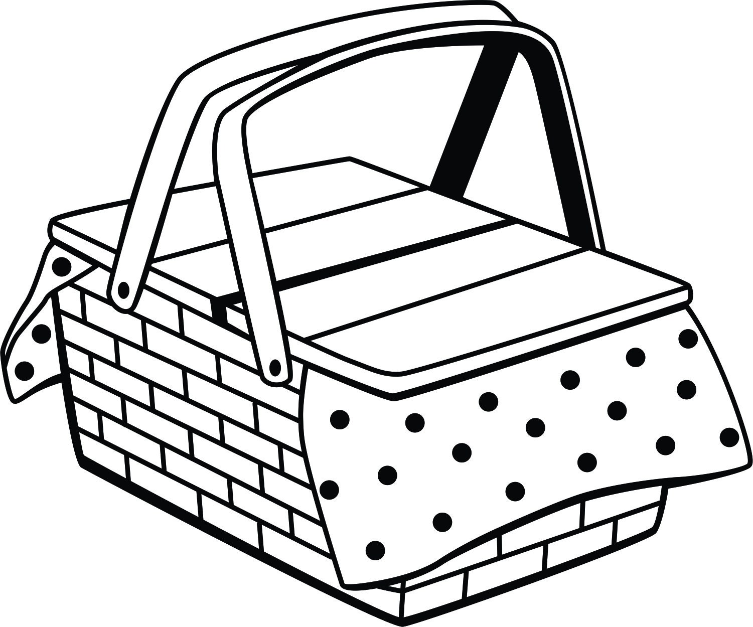 Picnic Basket Clip Art Black And White