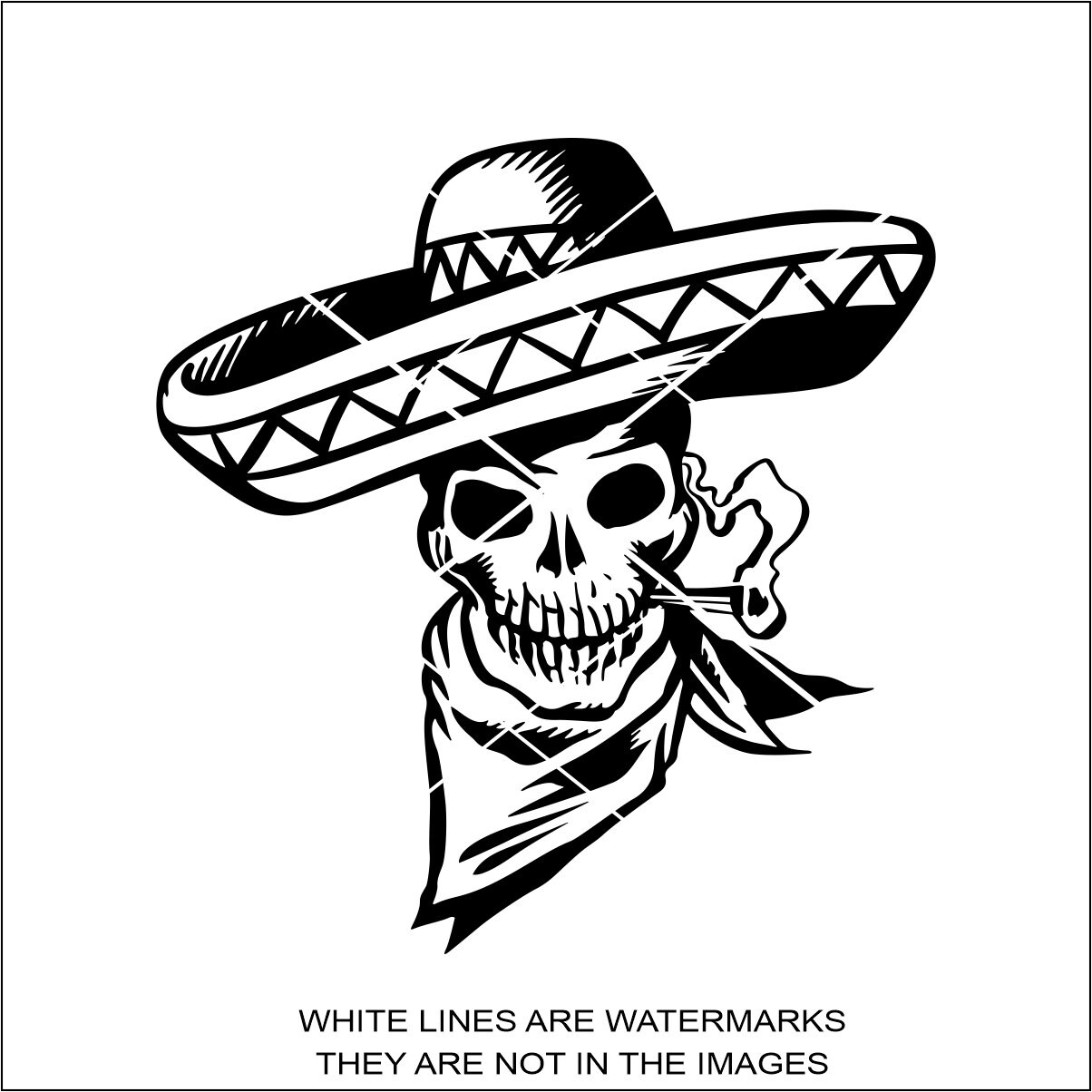 Mexican Outlaw Skull Head Sombrero 