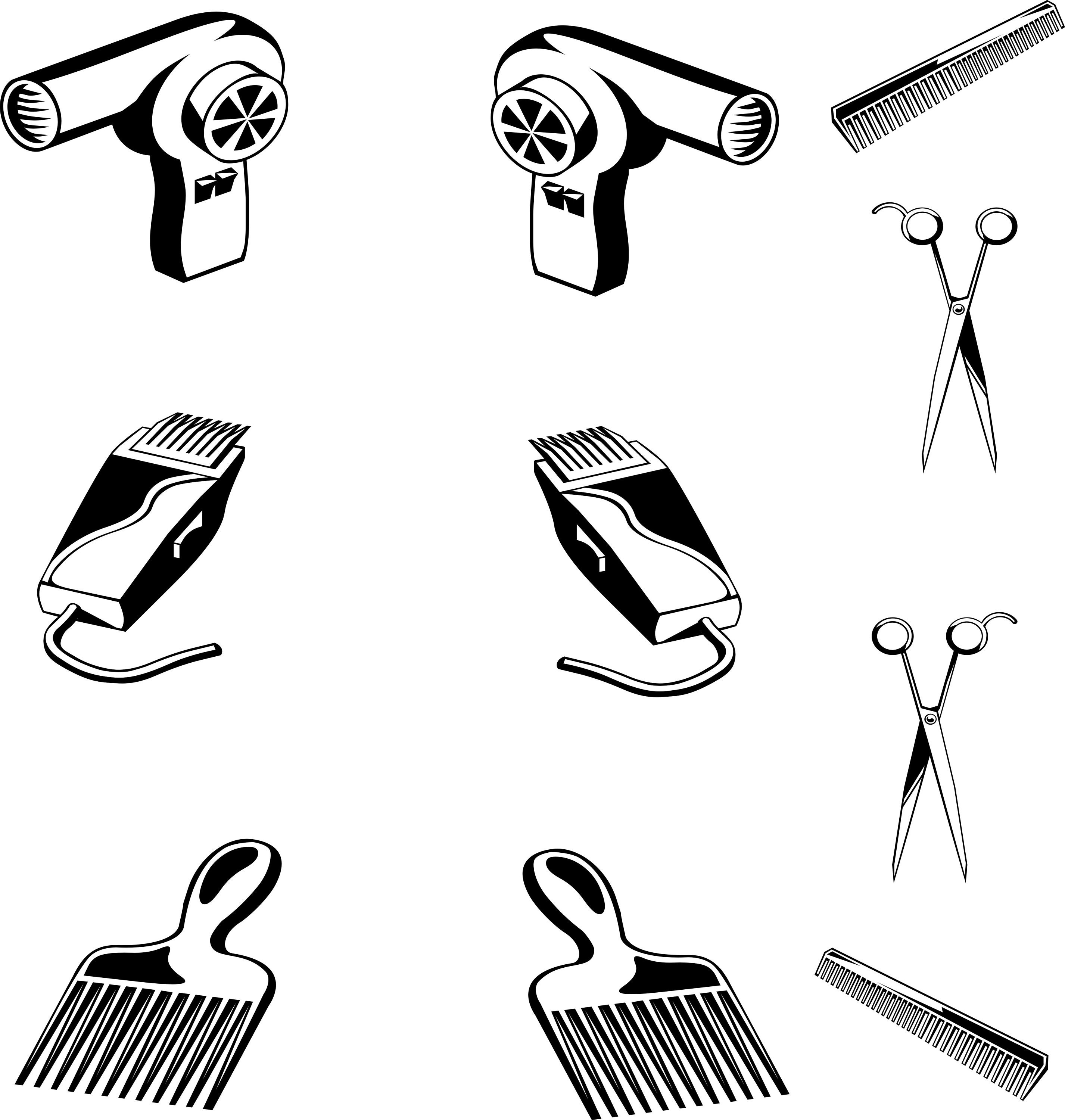 Blow Dryer Scissors Clippers Barber Equipment Hair Etsy