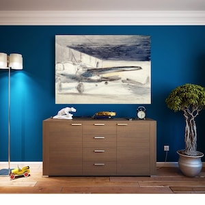 1940&#39;s Image of Vintage Airplane, Paul Nash, Wall Art, Retro, Aviation, Airplanes, Download Printable.