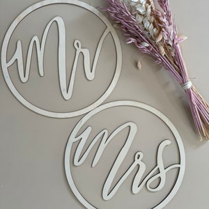 Personalized wooden wedding rings Perfect accents for your chairs image 2