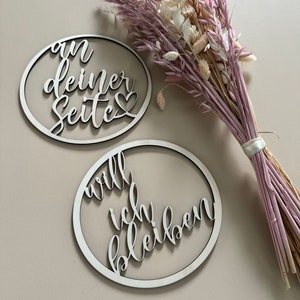 Personalized wooden wedding rings Perfect accents for your chairs image 3