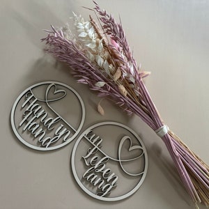 Personalized wooden wedding rings Perfect accents for your chairs image 1