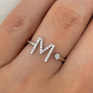 Stainless Steel Letter M Alphabet Initial 3D Cube Box Monogram Hexagon  Crest Flat Top Biker Style Polished Ring, Size 8