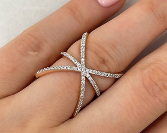 Genuine Diamond Criss Cross Orbit Ring Zales Criss Cross Ring