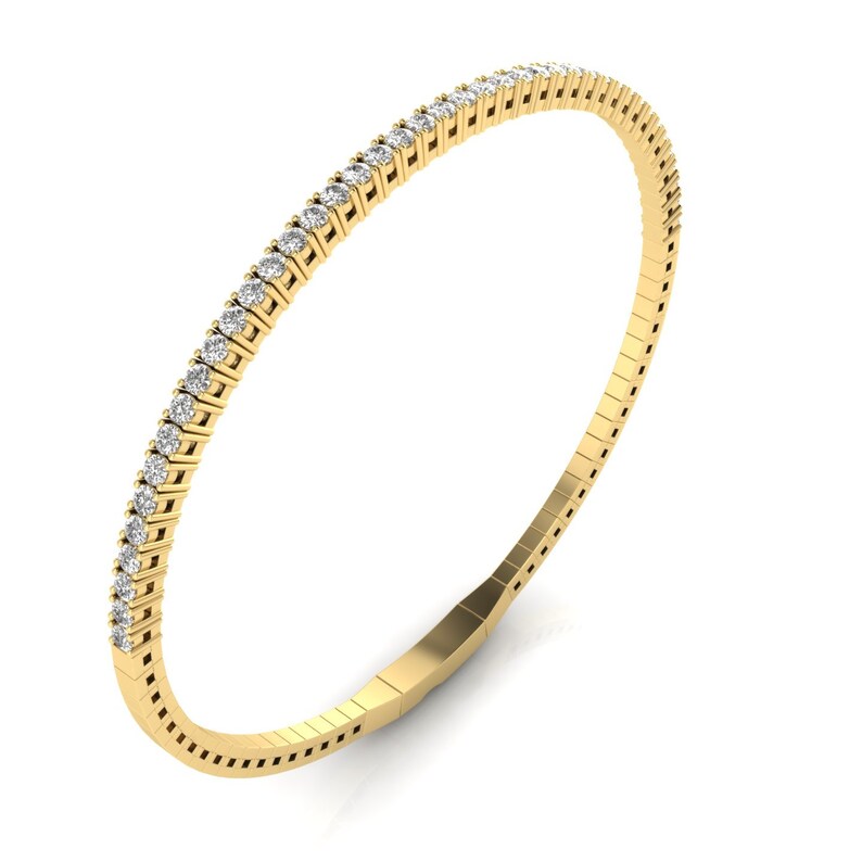 Real Solid Gold Bangle Bracelet / Real Gold Jewelry / High-Quality Jewelry / Natural Diamond Bracelet / Conflict-Free Diamonds / Diamond Bangle in 14k Gold / 14k Gold Diamond Bangle / Diamond Flexible Bracelet / Diamond Flexi Bangle / Dainty Bangle