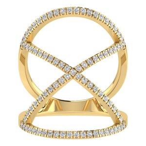 Real Gold Ring / Real Gold Jewelry / Diamond Ring / Statement Ring / High Quality Jewelry / Natural Diamond Ring / Conflict-Free Diamonds / Gold X Ring / Diamond X Ring / 14k Gold Diamond X Ring / Dainty X Diamond Ring / Gold Orbital Diamond Ring