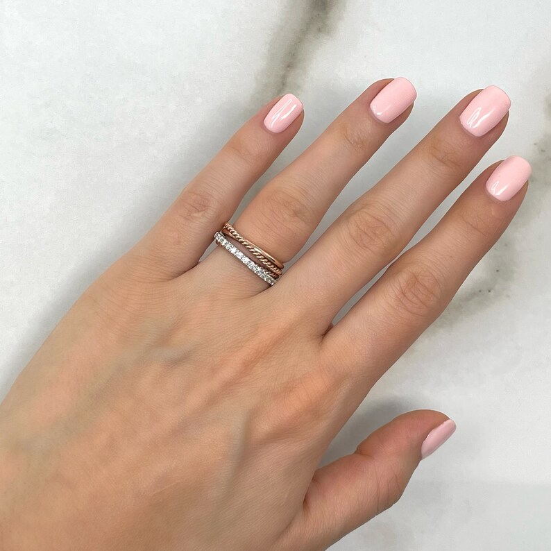 Real Gold Ring / Real Gold Jewelry / High Quality Jewelry / Natural Diamond Ring / Multi-Band Rope Ring / Gold Cross Over Ring / Diamond Criss Cross Ring / Multi-Row Diamond Ring / Gold Rope Ring / Gold Diamond Twist Ring / Gold Multi Band Twist Ring