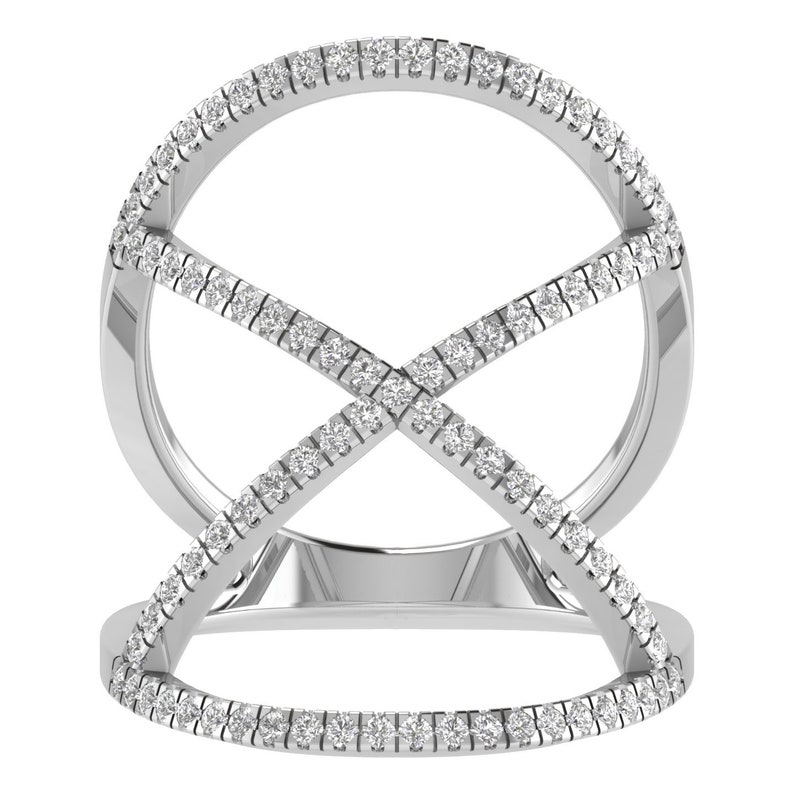 Real Gold Ring / Real Gold Jewelry / Diamond Ring / Statement Ring / High Quality Jewelry / Natural Diamond Ring / Conflict-Free Diamonds / Gold X Ring / Diamond X Ring / 14k Gold Diamond X Ring / Dainty X Diamond Ring / Gold Orbital Diamond Ring