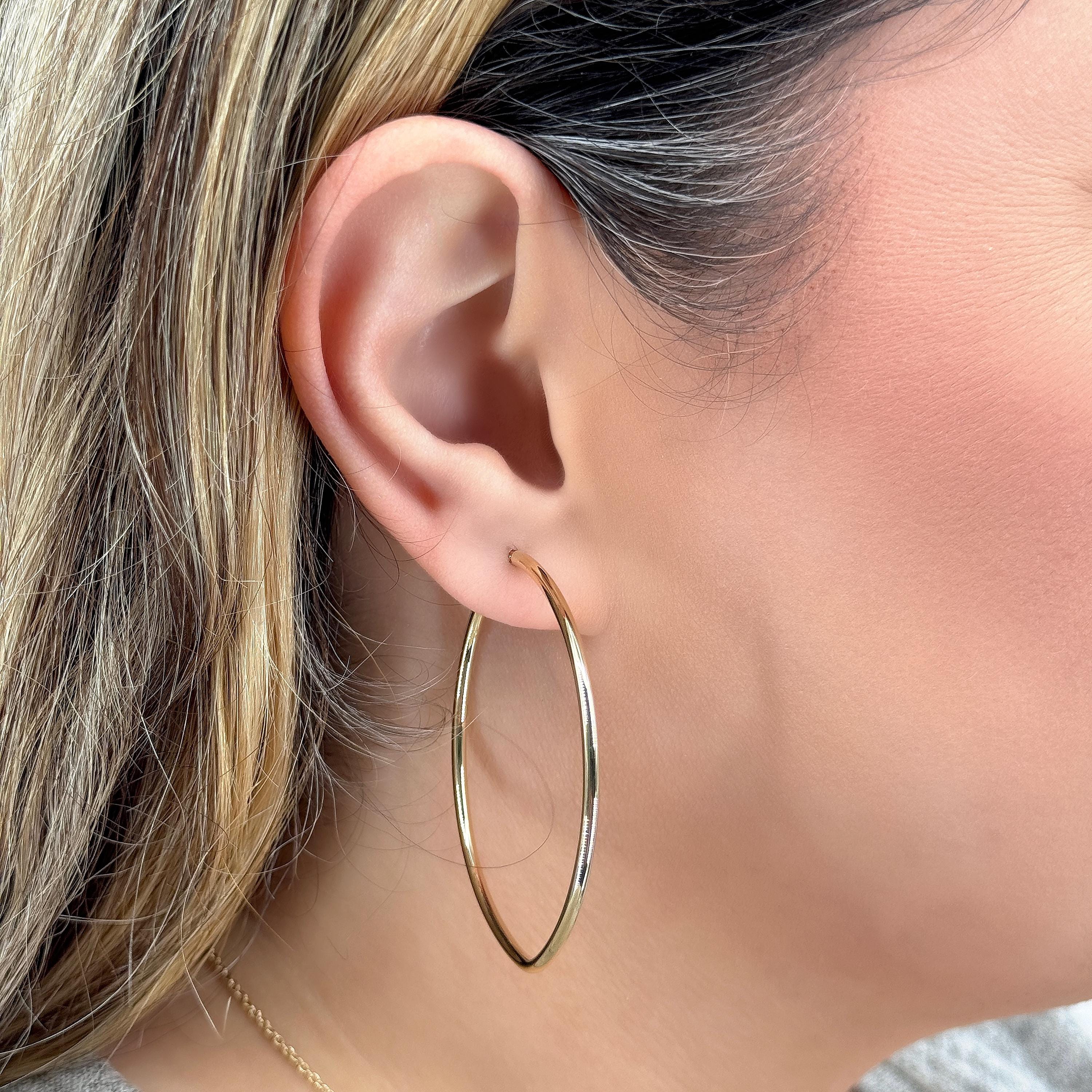 Hypoallergenic Earrings 14k Gold Plated Hoop Earrings Gold