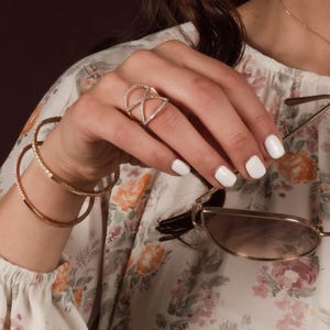 Diamond X Ring, Solid Gold Geometric Ring, Dainty Criss Cross Ring With Natural Diamonds