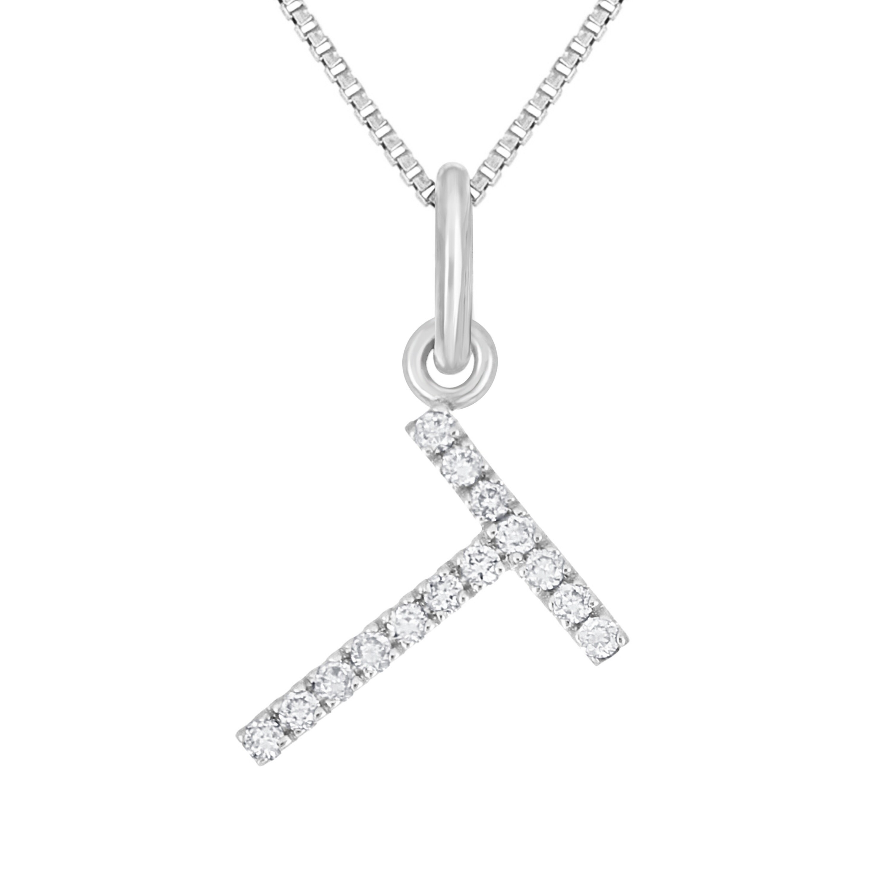 Diamond letter cheap t necklace