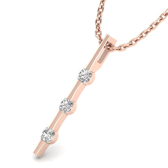 Diamond bar pendant necklace discount