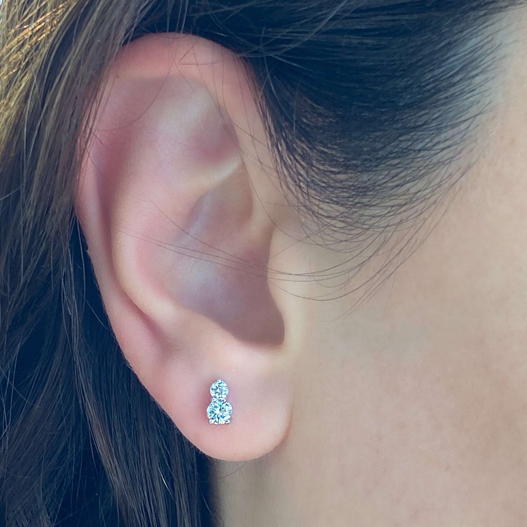 Two stone on sale diamond earrings