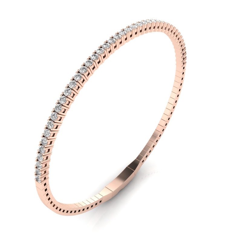 Real Solid Gold Bangle Bracelet / Real Gold Jewelry / High-Quality Jewelry / Natural Diamond Bracelet / Conflict-Free Diamonds / Diamond Bangle in 14k Gold / 14k Gold Diamond Bangle / Diamond Flexible Bracelet / Diamond Flexi Bangle / Dainty Bangle