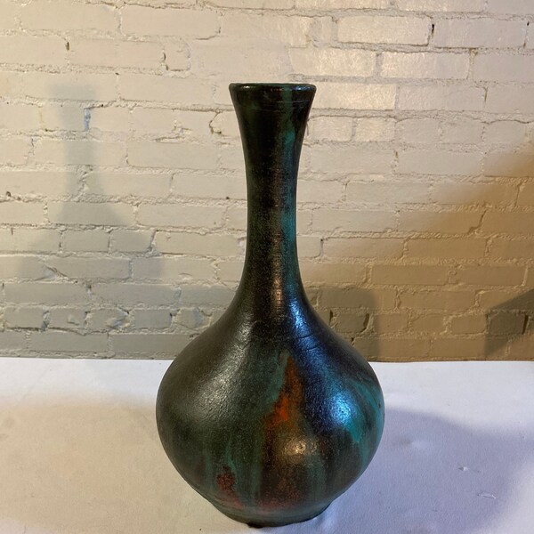 Large Teal Vase Etsy