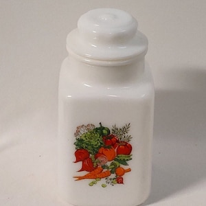 Large Milkglass Vintage Canister  Spice of Life