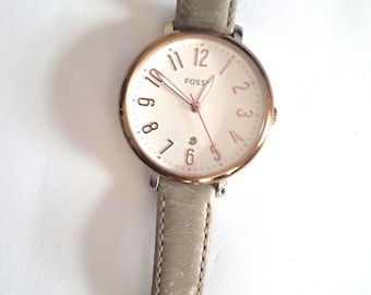 FOSSIL Watch Goldtone Green Band