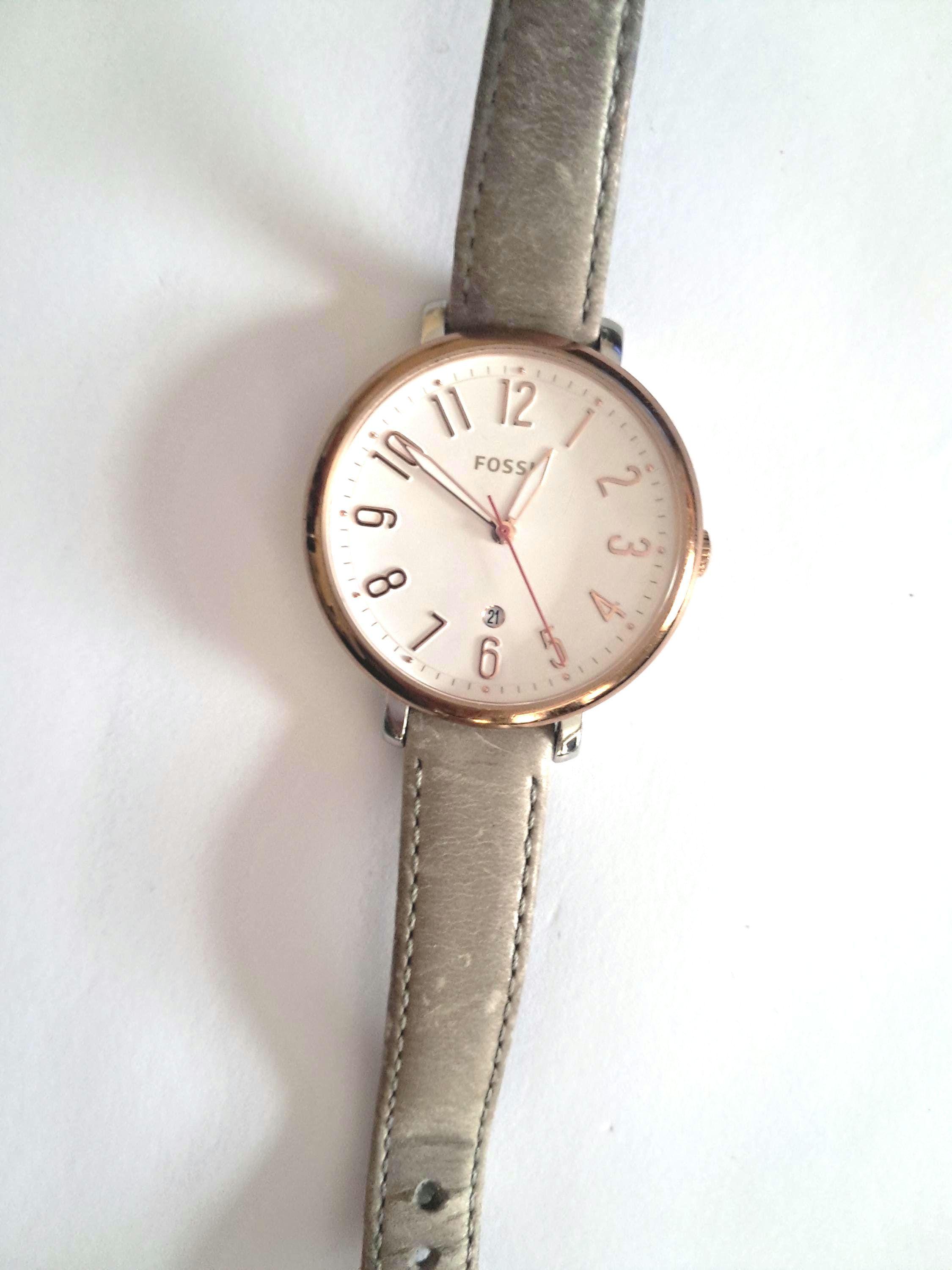 1992 Rare Vintage Fossil women’s Watch Mother of Pearl w/alligator Strap SC5493 Vintage Fossil Watches Women - Etsy main image 2