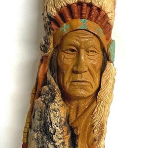 Indian Vintage  Wall Hanging Stephen Herrero 20&quot;  Resin