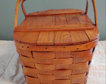 1950sアメリカ製 Jerywil Wov N-Wood ピクニックバスケット Picnic Basket by Wov N Wood by JERYWIL - Etsy