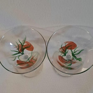 Hand-painted Martini Glasses Set of 2