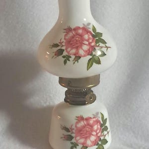 8&quot; Oil Lamp Hand-painted Roses