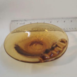 Amber Crackle Glass Cigarette/Cigar Ashtray/Candle Plate 8"wide