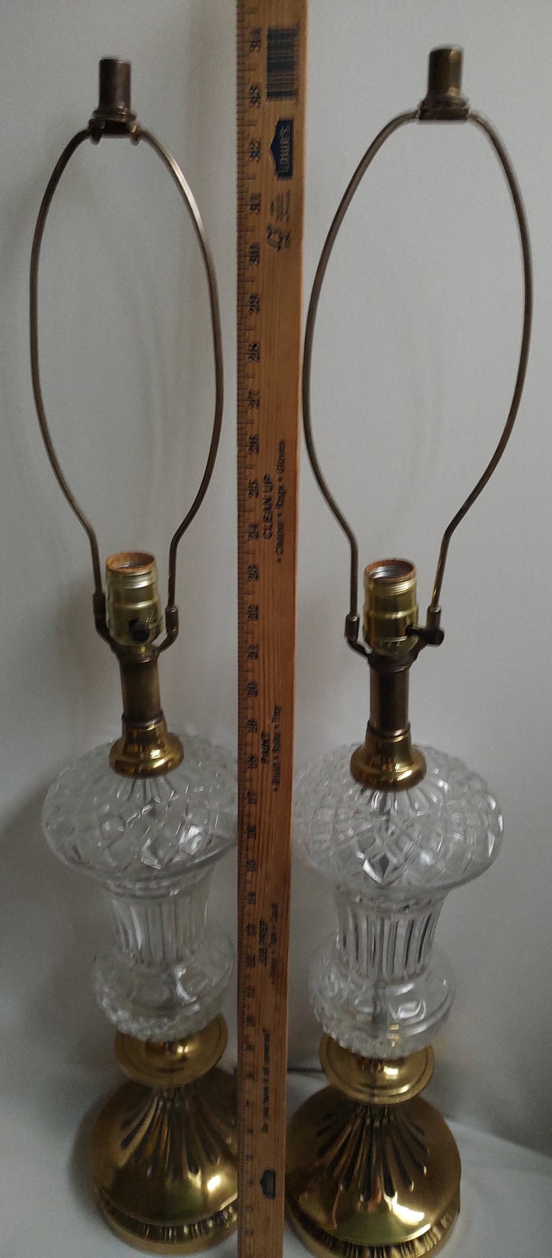 Vintage Lead Crystal Lamp Set Etsy