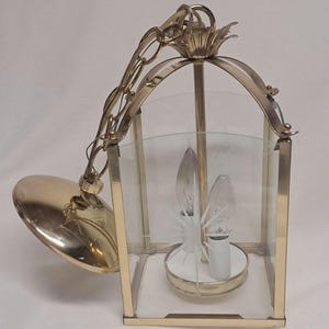 MCM Brass Hanging Light Atomic Starburst