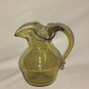 Vintage Green Glass Pitcher Green Glass
