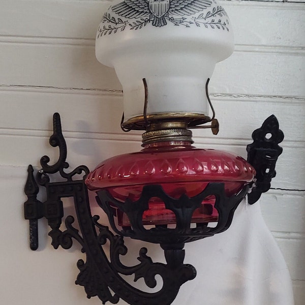 Cranberry Lamp Globe for Oil Lamp Etsy