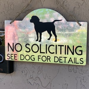 No Soliciting dog sign - personalized