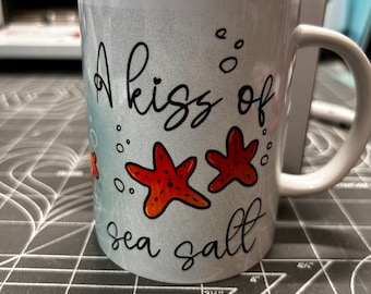 A kiss of sea salt beach theme mug