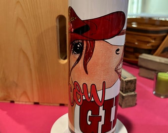 Cowgirl tumbler with horse