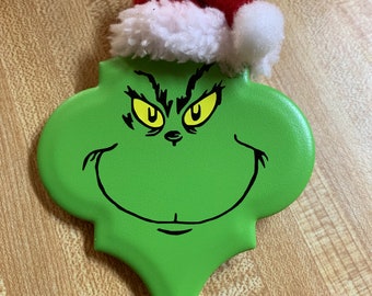 The Mean One Mr Grinch Christmas ornament in organza bag