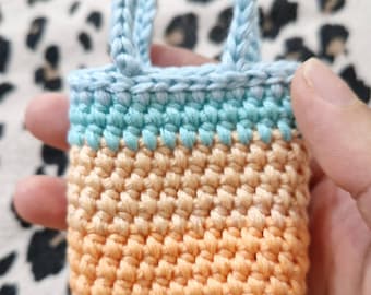 Mini Crochet Tote Bag Pattern, Earphone Case (PDF)