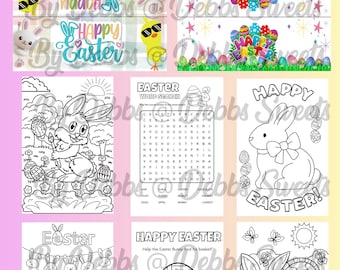 Ostern Ausmalbilder, Farbe Aufkleberbögen, Party Gastgeschenke, Vorlagen