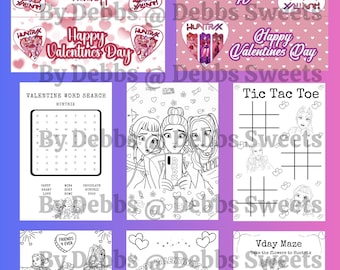 Valentinstag, KPOP Färbung Aufkleber Blätter, Gastgeschenke, Vorlage