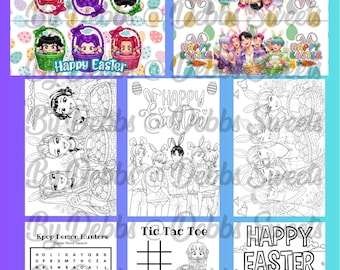 Kpop Ostern Malseite Vorlage, Aufkleber Malvorlagen, Partygeschenke, Vorlagen, Korbfüller