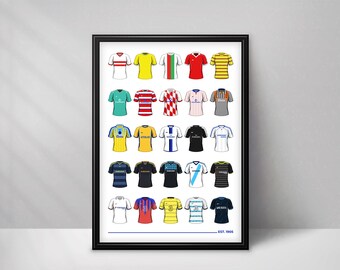 Chelsea Classic Away Football Shirts Through History Poster Print