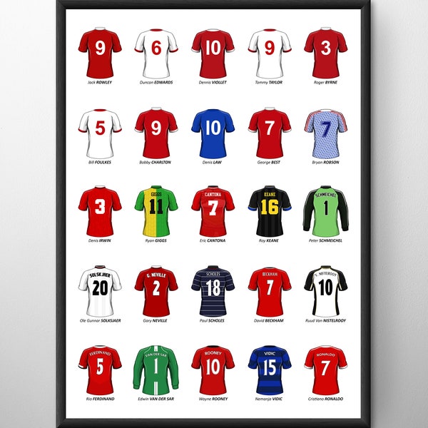 Manchester Utd | Football Legends Print | Old Trafford | Football Gifts For Boys | Birthday | Christmas | Man United