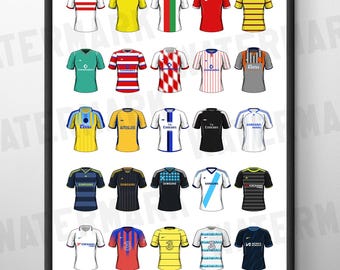 Chelsea Classic Away Football Shirts Poster Print: A4 / A3 Framed Soccer Wall Art Gifts