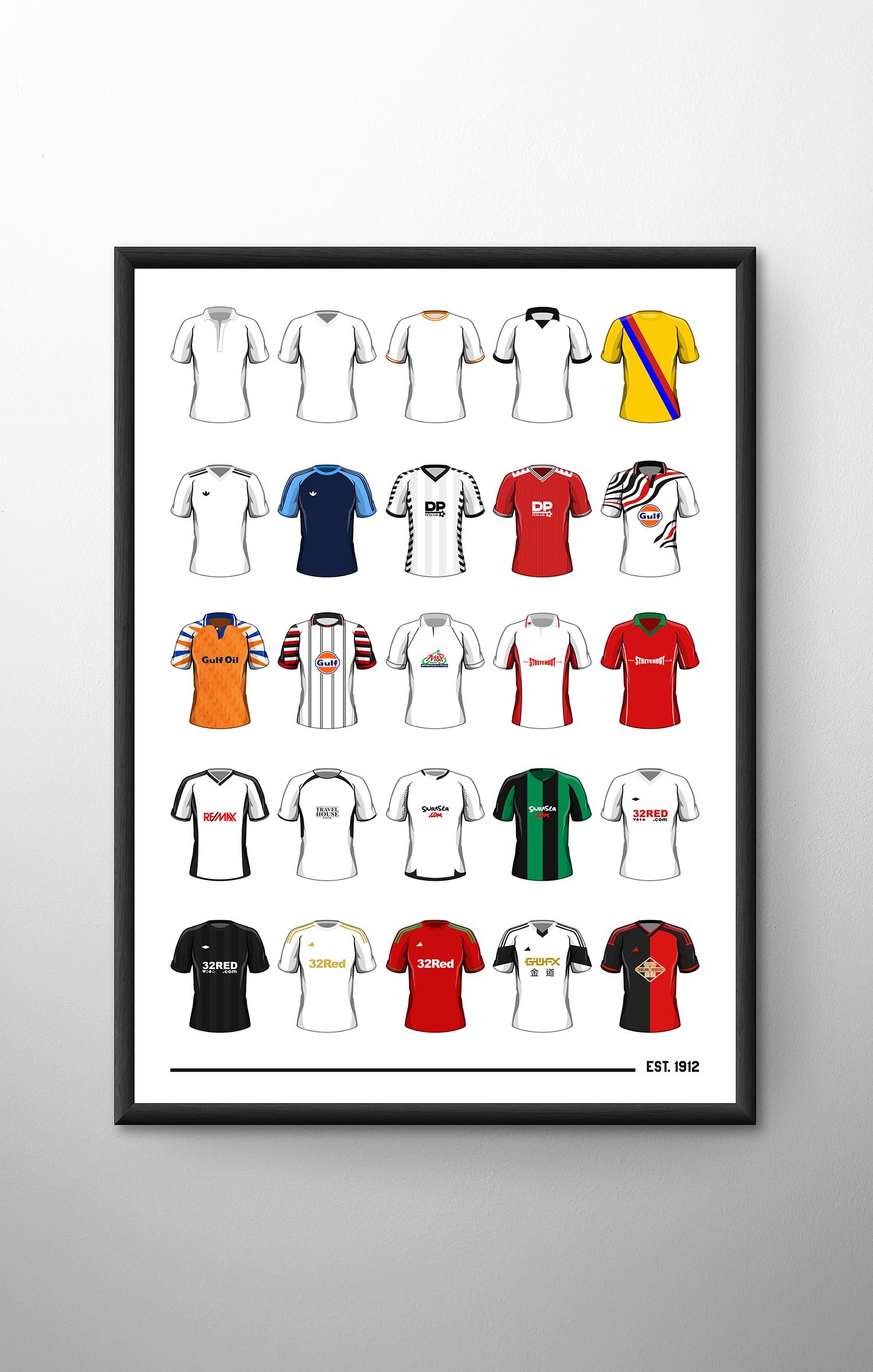 A3 Framed Football Shirt History Prints | Find Me A Gift