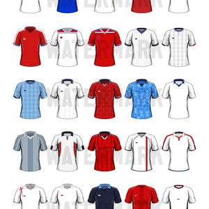 England Classic Football Shirts Football Print Wall Art Poster Birthday ...
