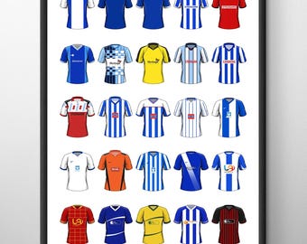 Hartlepool Classic Football Shirts Poster Print: A4 / A3 Framed Soccer Wall Art Gifts for Birthday, Christmas, Father's Day, Mother's Day